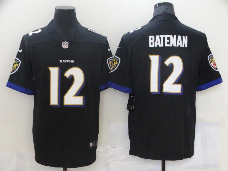 Men Baltimore Ravens 12 Bateman Black Nike Vapor Untouchable Limited 2021 NFL Jersey